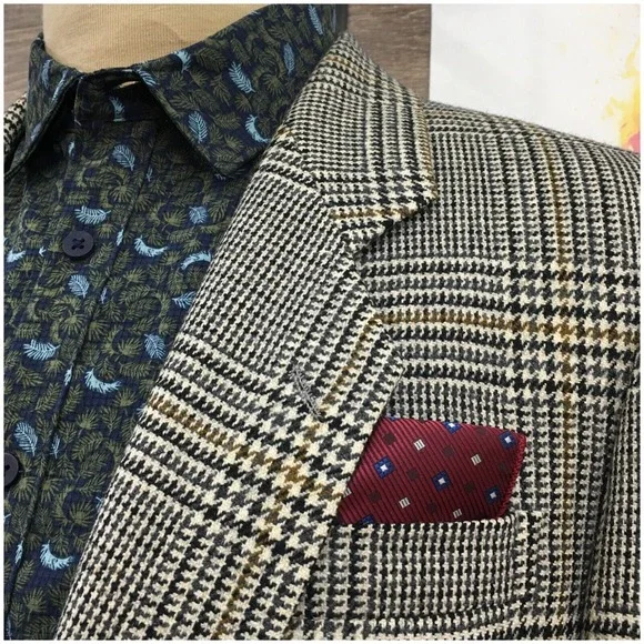 VINTAGE Mens Blazer Sport Coat Casual Jacket Size 40R Classic Wool‎ Suit